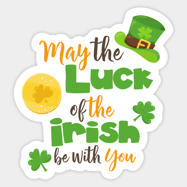 Saint Patrick's Day, Luck Of The Irish, Clovers Sticker by Jelena Dunčević